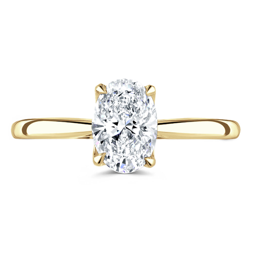 18ct Yellow Gold 2.02ct Oval Cut Laboratory Grown Diamond Solitaire Engagement Ring
