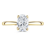 18ct Yellow Gold 2.02ct Oval Cut Laboratory Grown Diamond Solitaire Engagement Ring