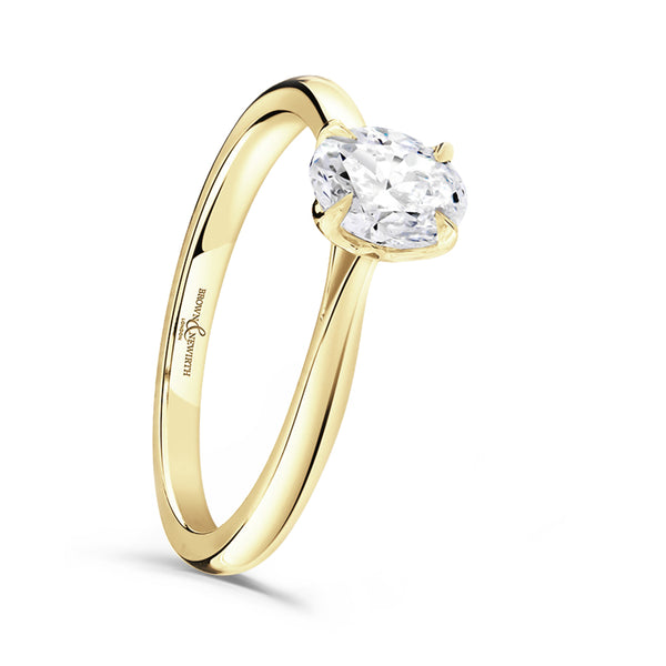 18ct Yellow Gold 2.02ct Oval Cut Laboratory Grown Diamond Solitaire Engagement Ring