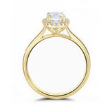 18ct Yellow Gold 1.52ct Oval Cut And 0.10ct Laboratory Grown Diamond Halo Engagement Ring