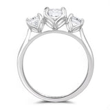 Platinum 2.50ct Emerald Cut Laboratory Grown Diamond Three Stone Engagement Ring