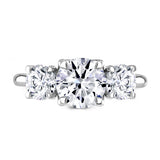 Platinum 1.81ct Round Brilliant Cut Laboratory Grown Diamond Three Stone Engagement Ring