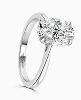 Platinum 5.01ct Oval Cut Laboratory Grown Diamond Solitaire Engagement Ring
