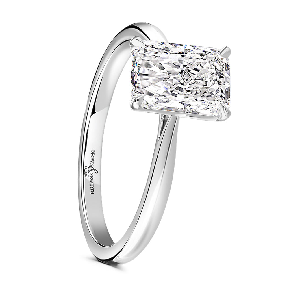 Platinum 5.03ct Radiant Cut Laboratory Grown Diamond Solitaire Engagement Ring