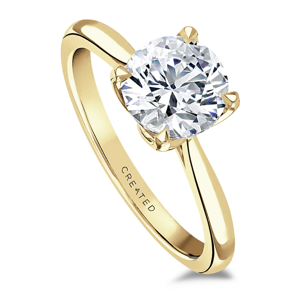 18ct Yellow Gold 1.51ct Round Brilliant Cut Laboratory Grown Diamond Solitaire Engagement Ring