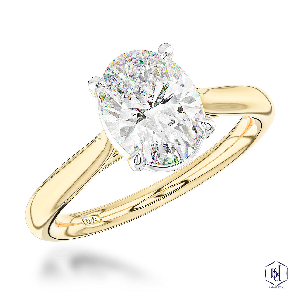 18ct Yellow Gold 1.05ct Oval Cut Laboratory Grown Diamond Solitaire Engagement Ring