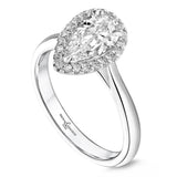 Platinum 1.05ct Pear Cut And 0.15ct Laboratory Grown Diamond Halo Engagement Ring
