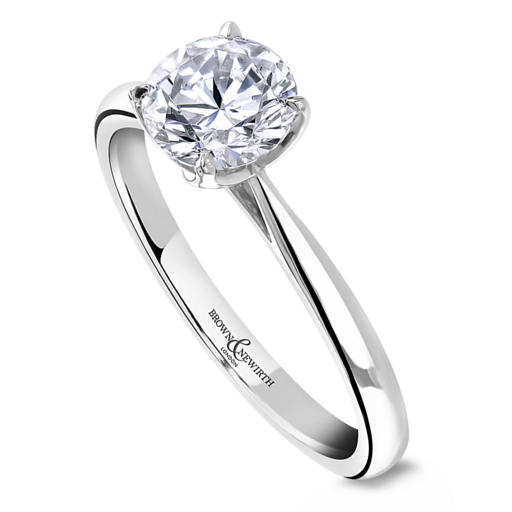 Platinum 1.01ct Round Brilliant Cut Laboratory Grown Diamond Solitaire Engagement Ring