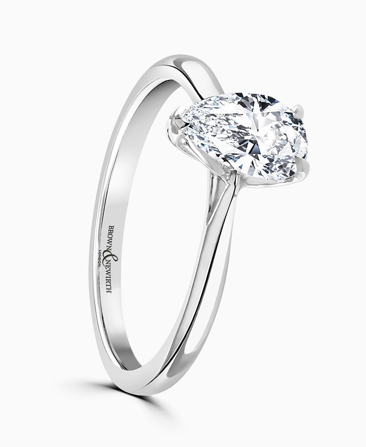 Platinum 2.05ct Pear Cut Laboratory Grown Diamond Solitaire Engagement Ring