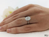 Platinum 3.01ct Oval Cut Laboratory Grown Diamond Solitaire Engagement Ring