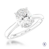Platinum 3.01ct Oval Cut Laboratory Grown Diamond Solitaire Engagement Ring