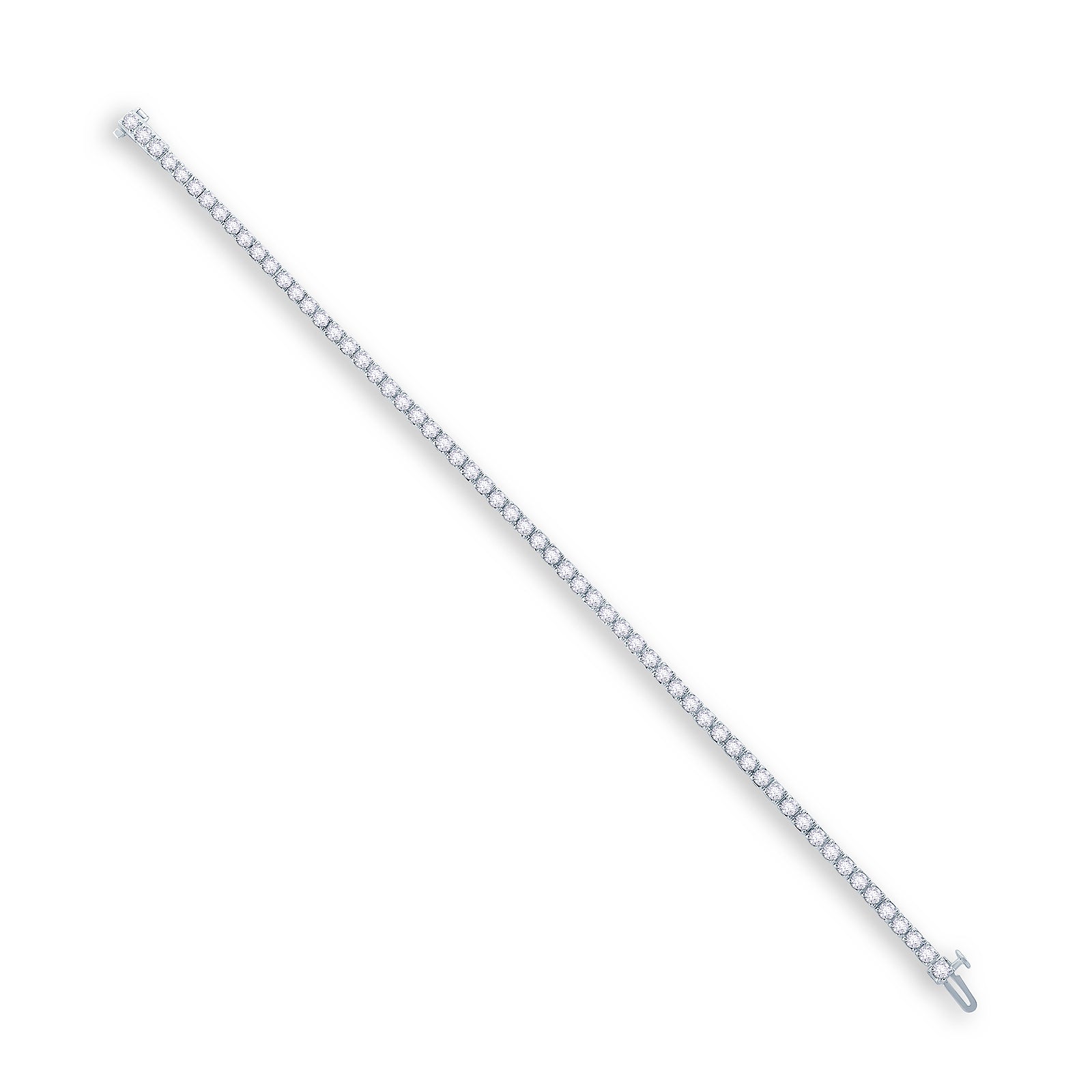 9ct White Gold 3.00ct Round Brilliant Cut Laboratory Grown Diamond Line Bracelet