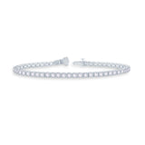 9ct White Gold 3.00ct Round Brilliant Cut Laboratory Grown Diamond Line Bracelet