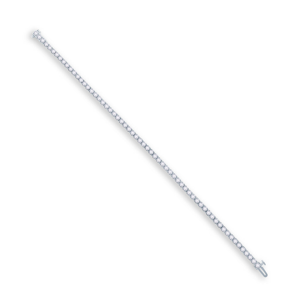 9ct White Gold 3.00ct Round Brilliant Cut Laboratory Grown Diamond Line Bracelet