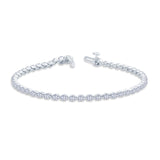 9ct White Gold 6.05ct Oval Cut Laboratory Grown Diamond Line Bracelet