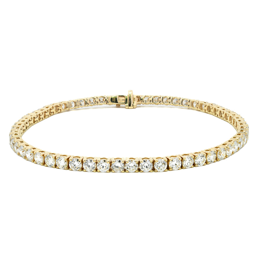 9ct Yellow Gold 6.08ct Round Brilliant Cut Laboratory Grown Diamond Line Bracelet