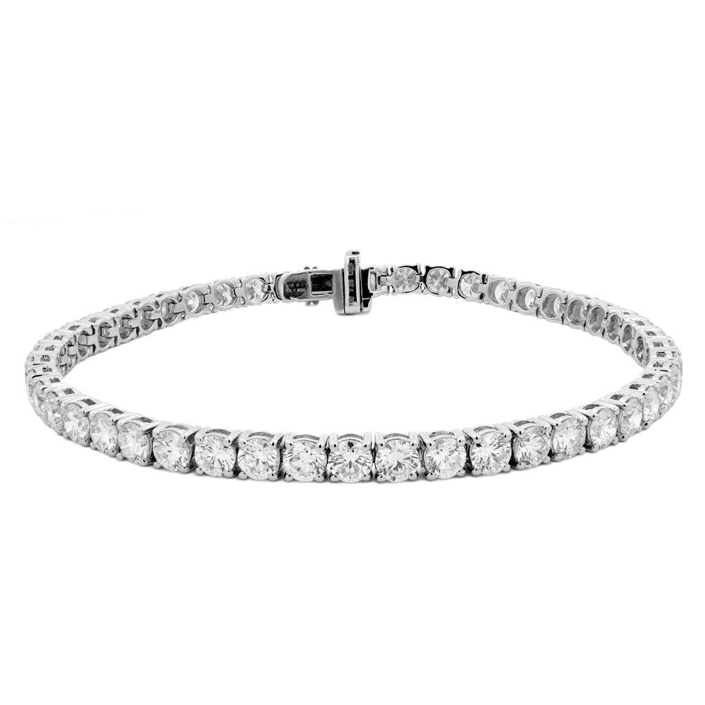 9ct White Gold 6.02ct Round Brilliant Cut Laboratory Grown Diamond Line Bracelet