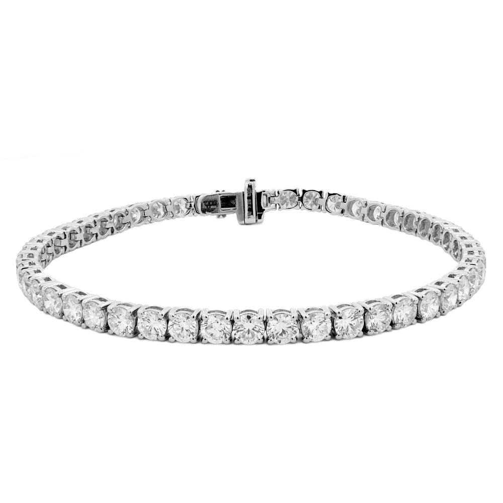 9ct White Gold 8.03ct Round Brilliant Cut Laboratory Grown Diamond Line Bracelet