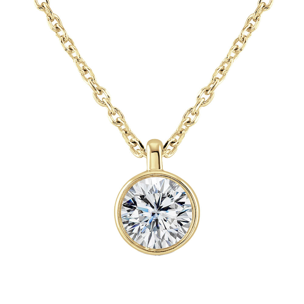 9ct Yellow Gold Round Brilliant Cut Laboratory Grown Diamond Necklace