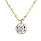 9ct Yellow Gold Round Brilliant Cut Laboratory Grown Diamond Necklace