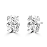 9ct White Gold Oval Cut Laboratory Grown Diamond Stud Earrings