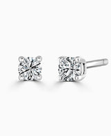9ct White Gold Round Brilliant Cut Laboratory Grown Diamond Four Claw Stud Earrings