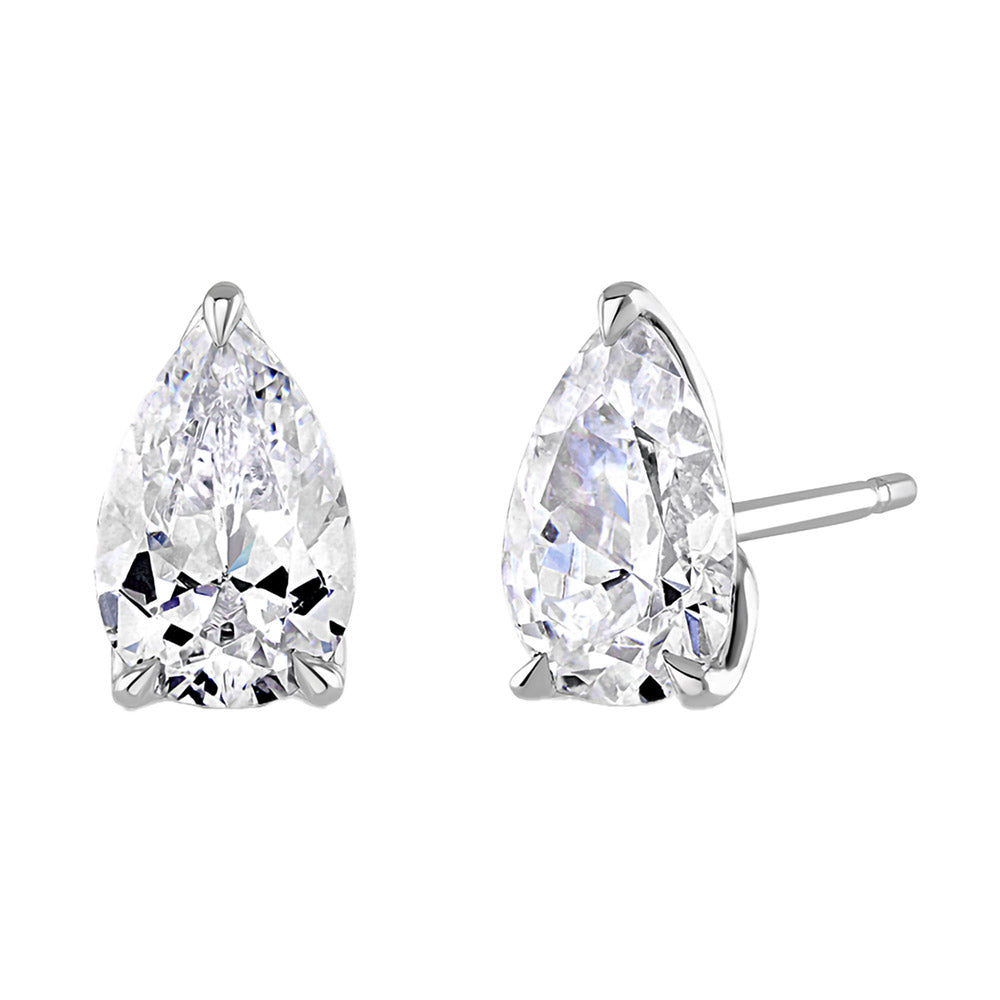 9ct White Gold Pear Cut Laboratory Grown Diamond Stud Earrings