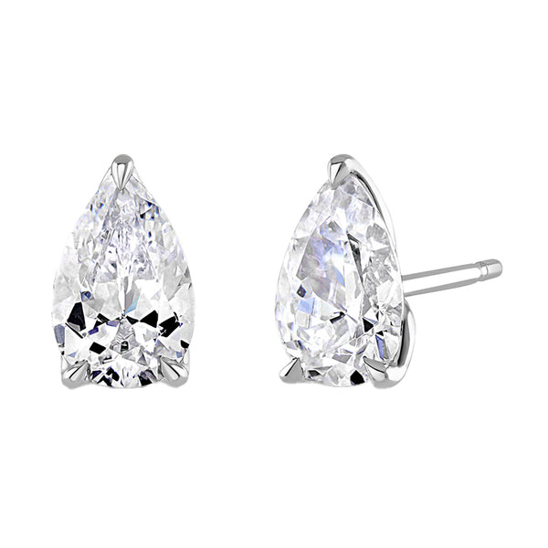 9ct White Gold Pear Cut Laboratory Grown Diamond Stud Earrings
