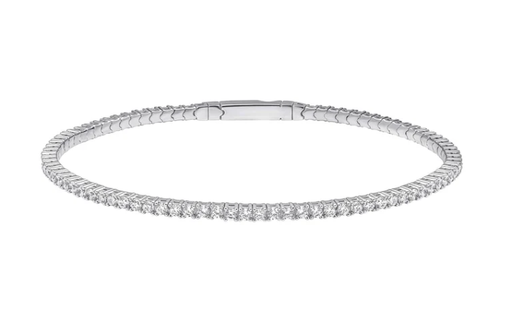 Diamonfire Silver Round Zirconia Bangle B5614