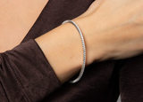 Diamonfire Silver Round Zirconia Bangle B5614