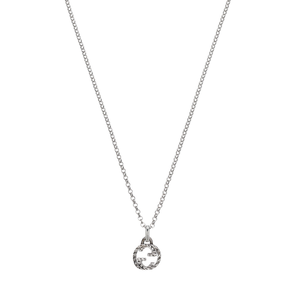 Gucci Interlocking Aureco Silver Necklace YBB45553500100U