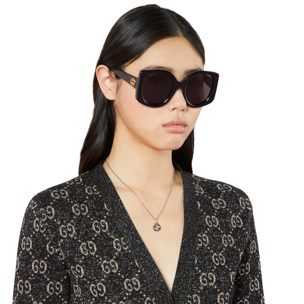 Gucci Interlocking Aureco Silver Necklace YBB45553500100U