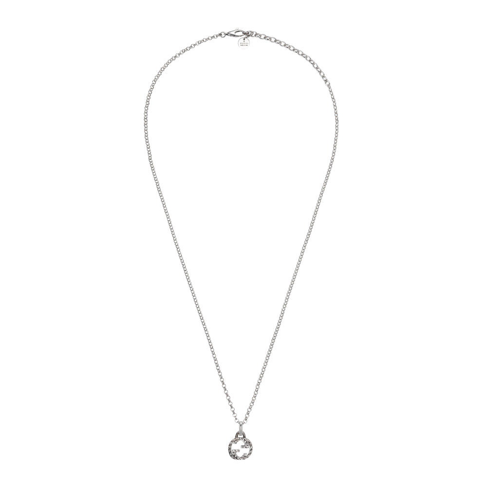 Gucci Interlocking Aureco Silver Necklace YBB45553500100U