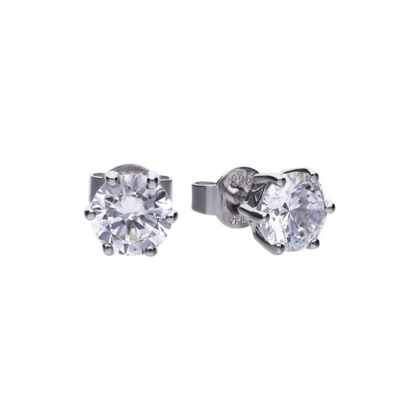 Diamonfire 1.00ct Zirconia Six Claw Silver Stud Earrings E5581