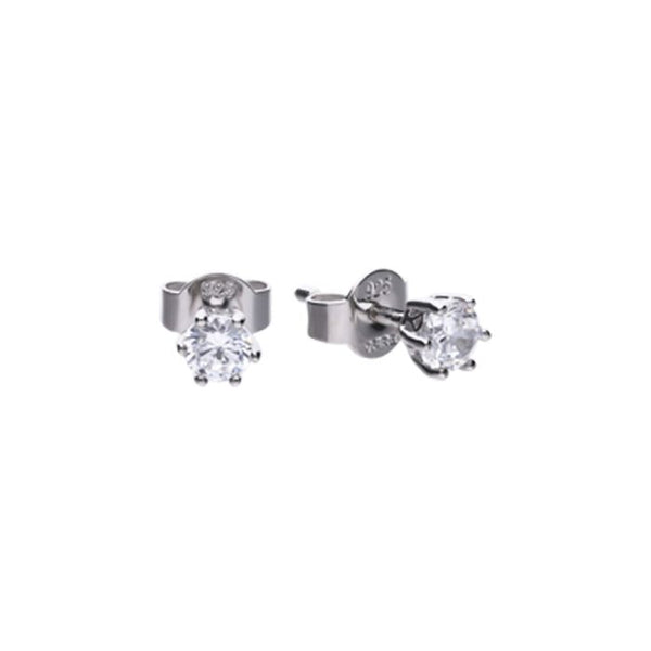 Diamonfire 0.25ct Zirconia Six Claw Silver Stud Earrings E5583