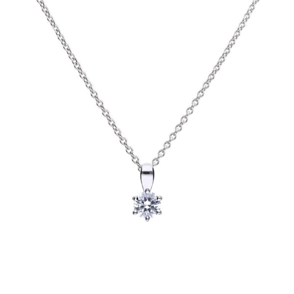 Diamonfire 0.50ct Zirconia Six Claw Silver Necklace P4610