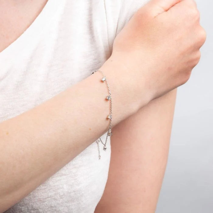 Diamonfire Silver Zirconia Drop Bracelet B5590