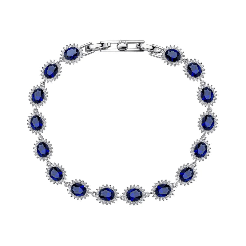 Diamonfire Silver Blue Zirconia Bracelet B5604