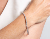 Diamonfire Silver Baguette And Round Zirconia Bracelet B5259