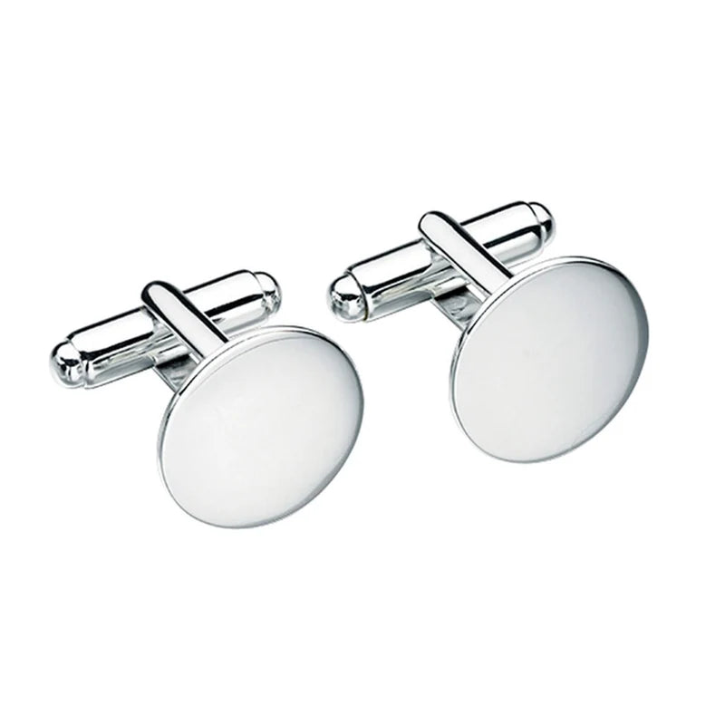 Silver Round Cufflinks V452