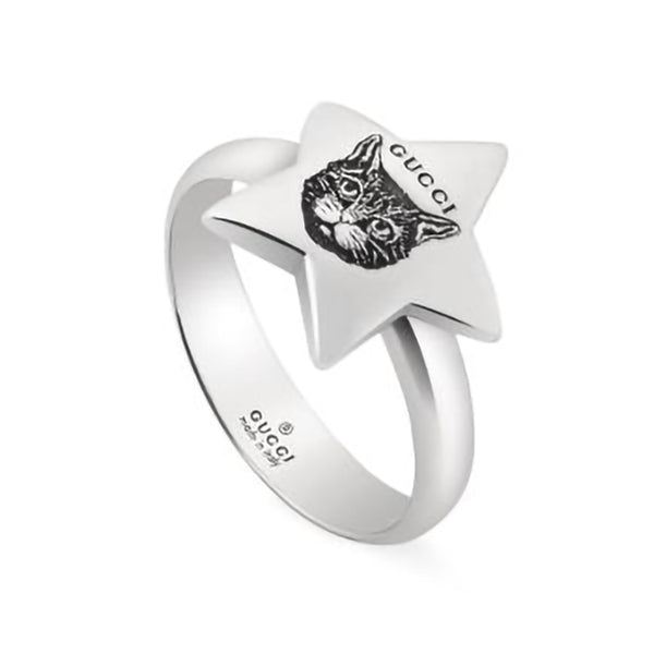 Gucci Blind For Love Silver Feline Ring YBC502167001