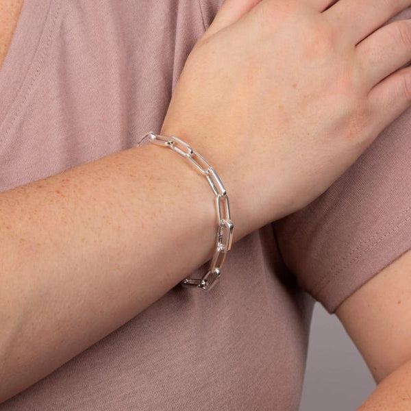 Silver Chain Link Bracelet B5392