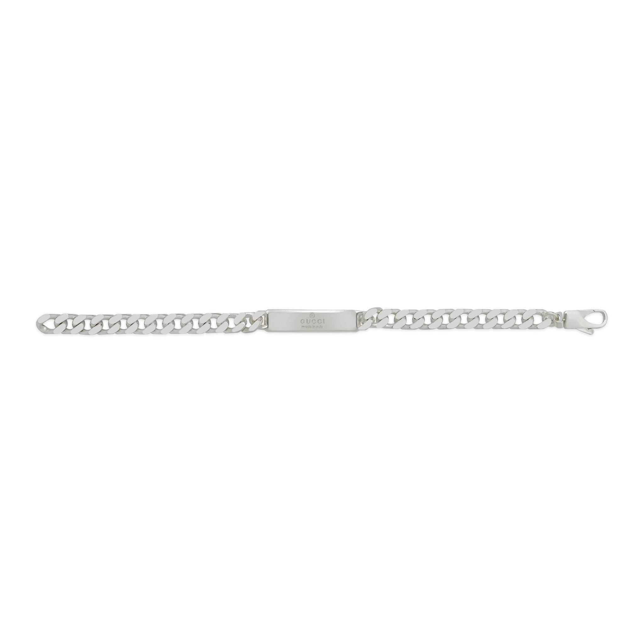 Gucci Tag Silver Chunky Bracelet YBA774054001