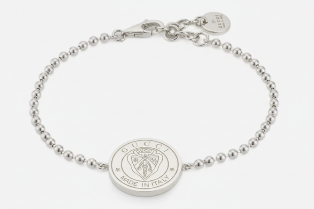 Gucci Crest Silver Boule Bracelet YBA874248001