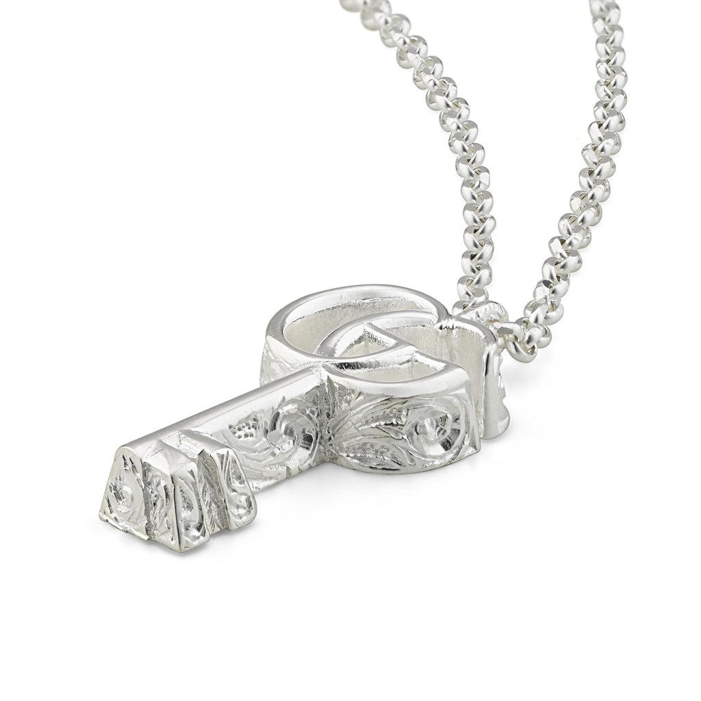 Gucci GG Marmont Silver Key Necklace YBB77072300100U