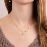 Diamonfire Shell Pearl Gold Plated Necklace N4556