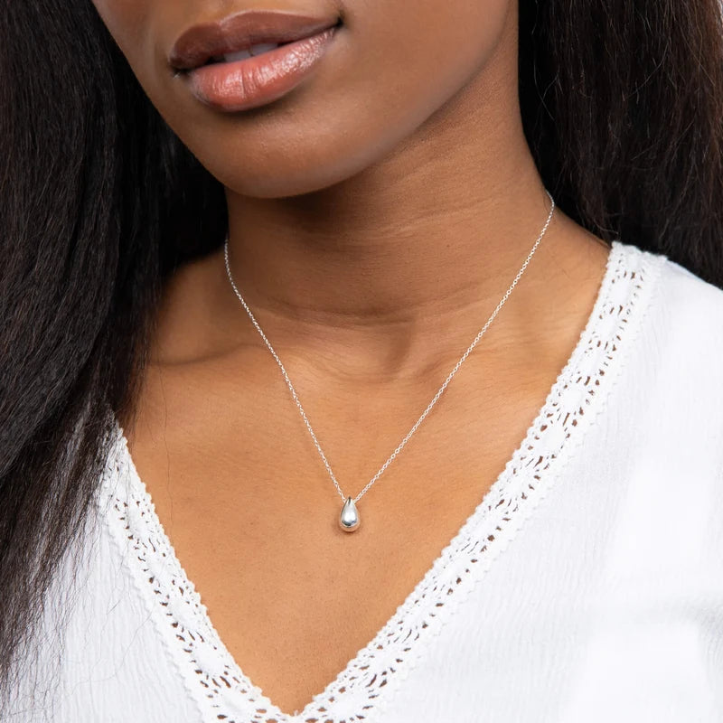 Silver Teardrop Necklace N4599