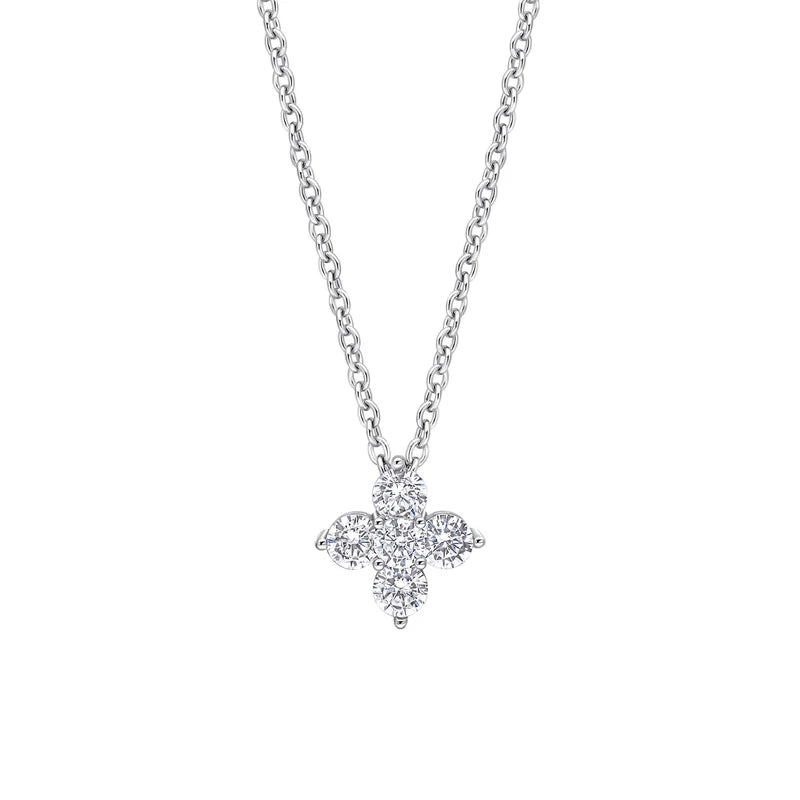 Diamonfire Silver Zirconia Flower Necklace P5569