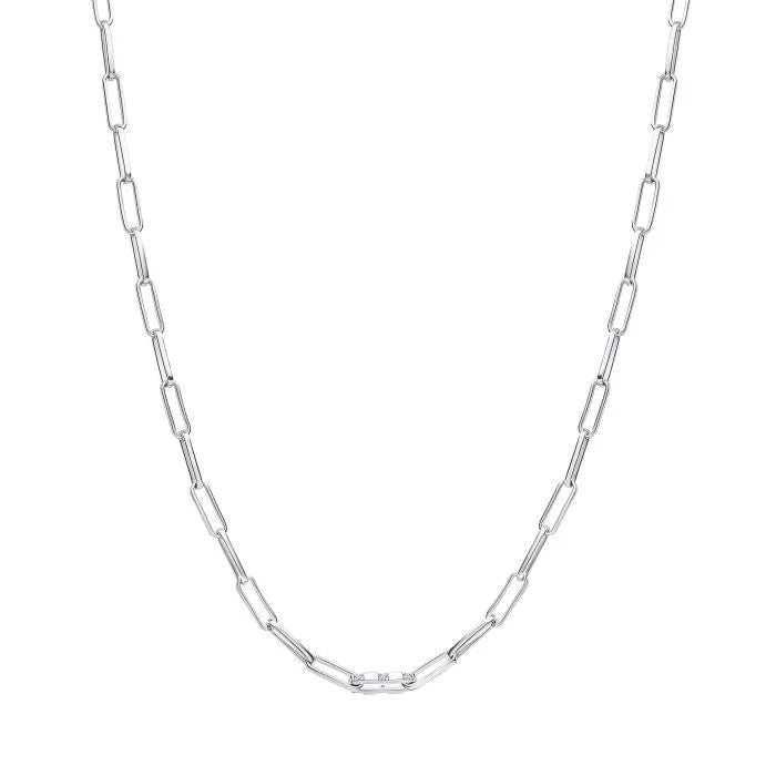 Silver Chain Link Necklace N4705
