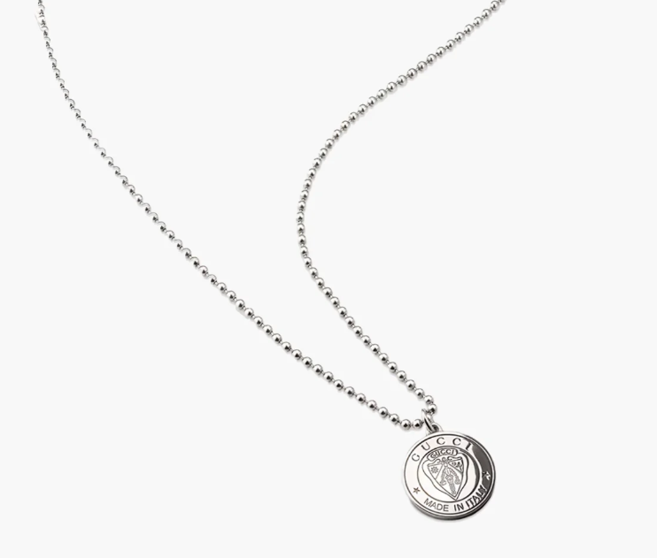 Gucci Crest Silver Boule Necklace YBB87421700100U